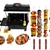 Portable 7 inch Hut Shape Charcoal Barbeque Grill with 4 Skewers
